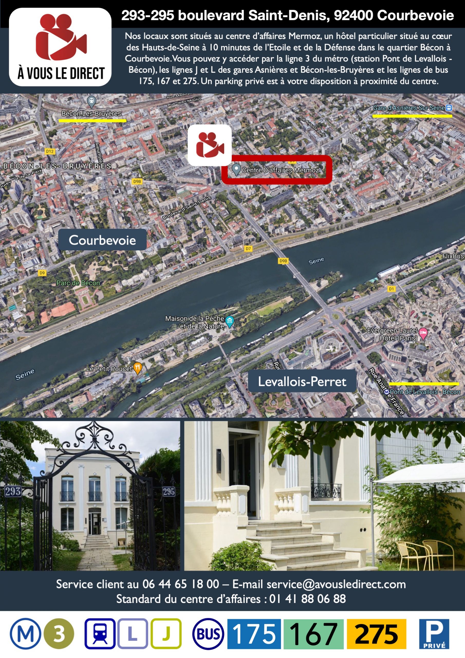 PDF du plan d'accès A VOUS LE DIRECT